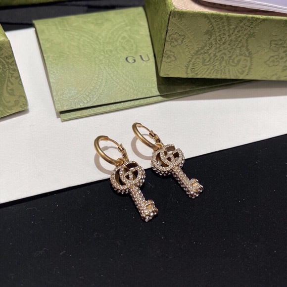 Gucci crystal double G key earrings - Picture 1 of 6